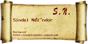 Sindel Nándor névjegykártya